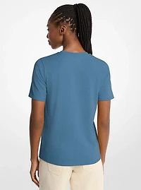 Sequined Logo Cotton T-Shirt