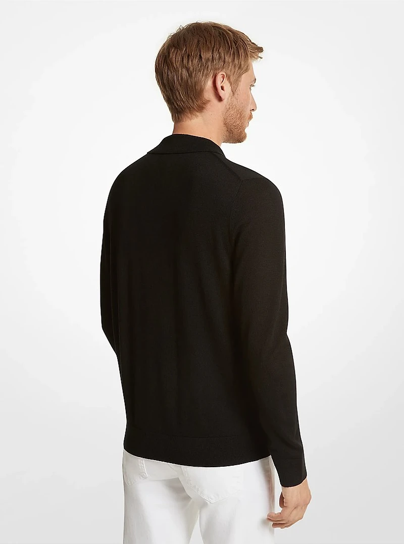 Merino Wool Polo Sweater