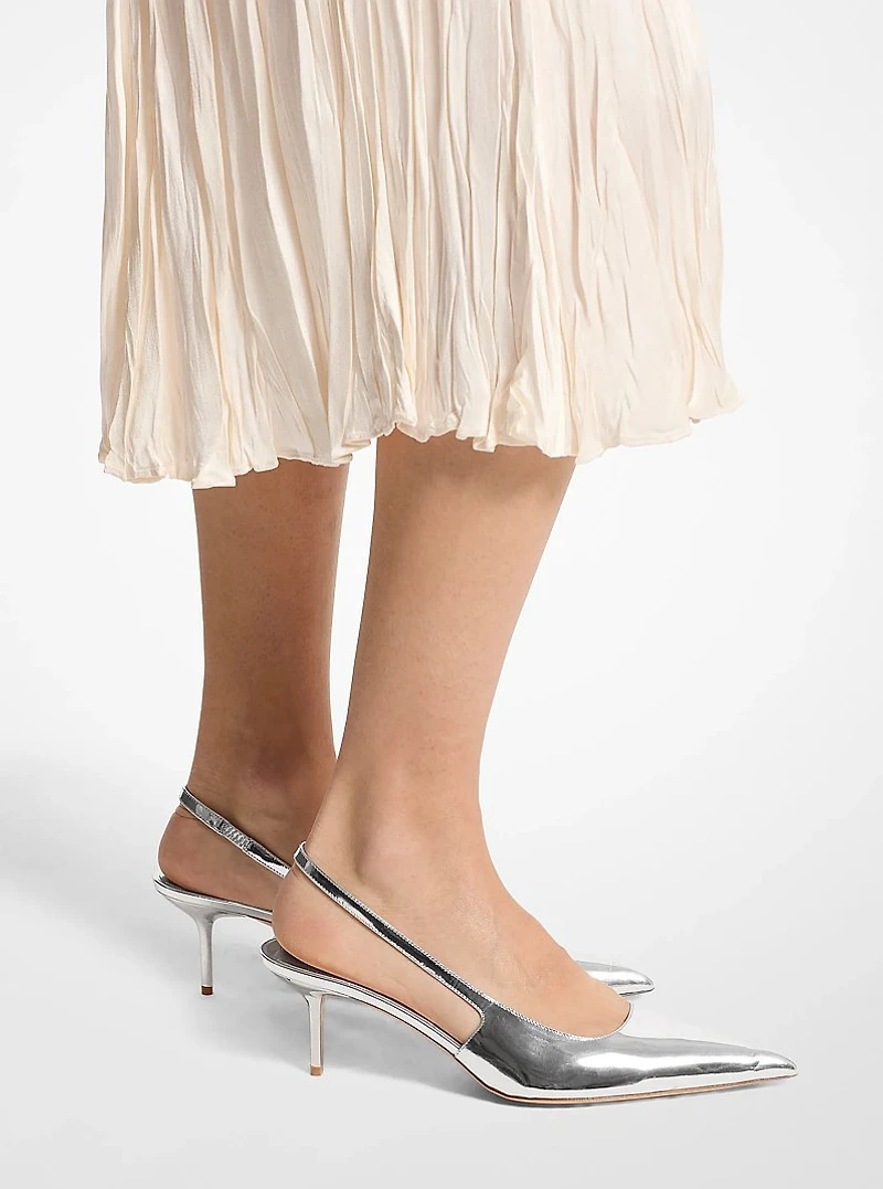 Emma Metallic Leather Slingback Pump