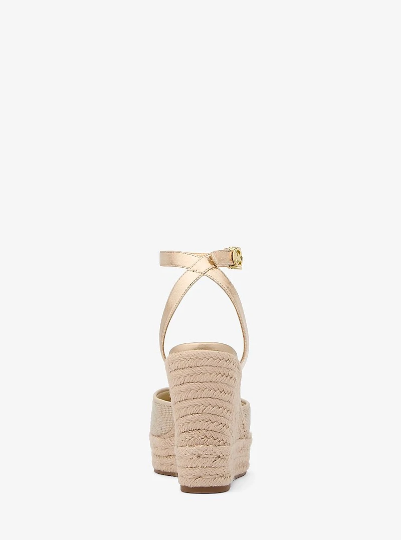 Larissa Metallic Canvas Espadrille Wedge