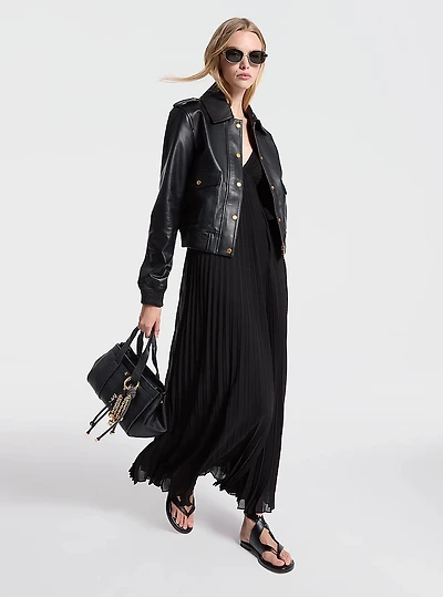 Leather Blouson Jacket