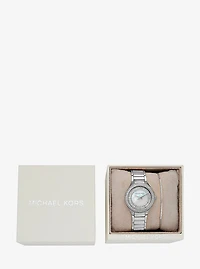 Mini Sylvia Pavé Silver-Tone Watch and Bracelet Gift Set