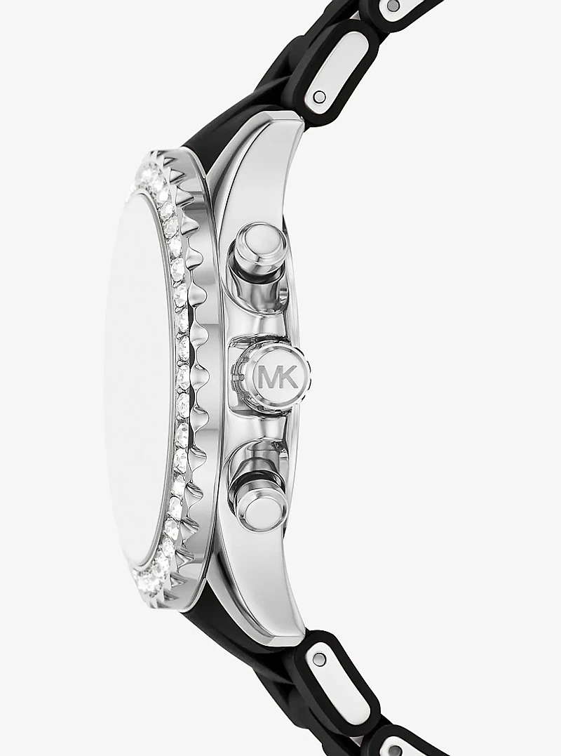 Oversized Everest Pavé Silver-Tone Watch