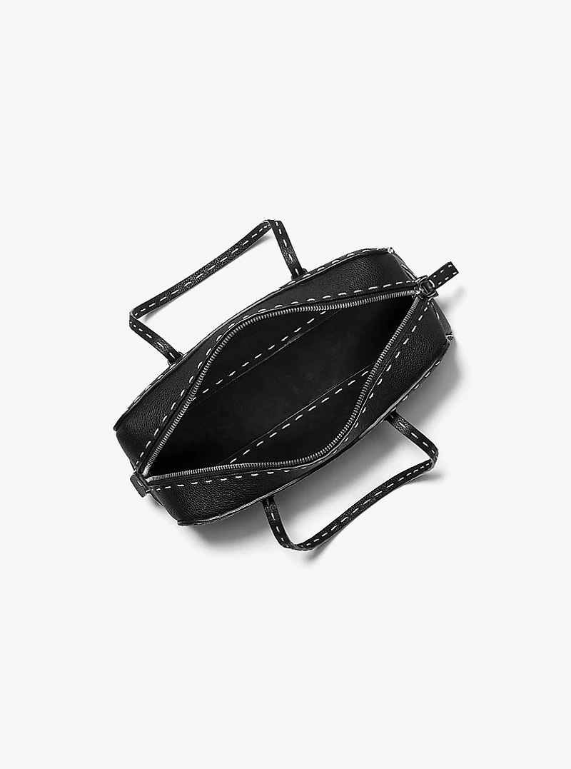 Roberta Hand-Stitched Pebbled Leather Satchel