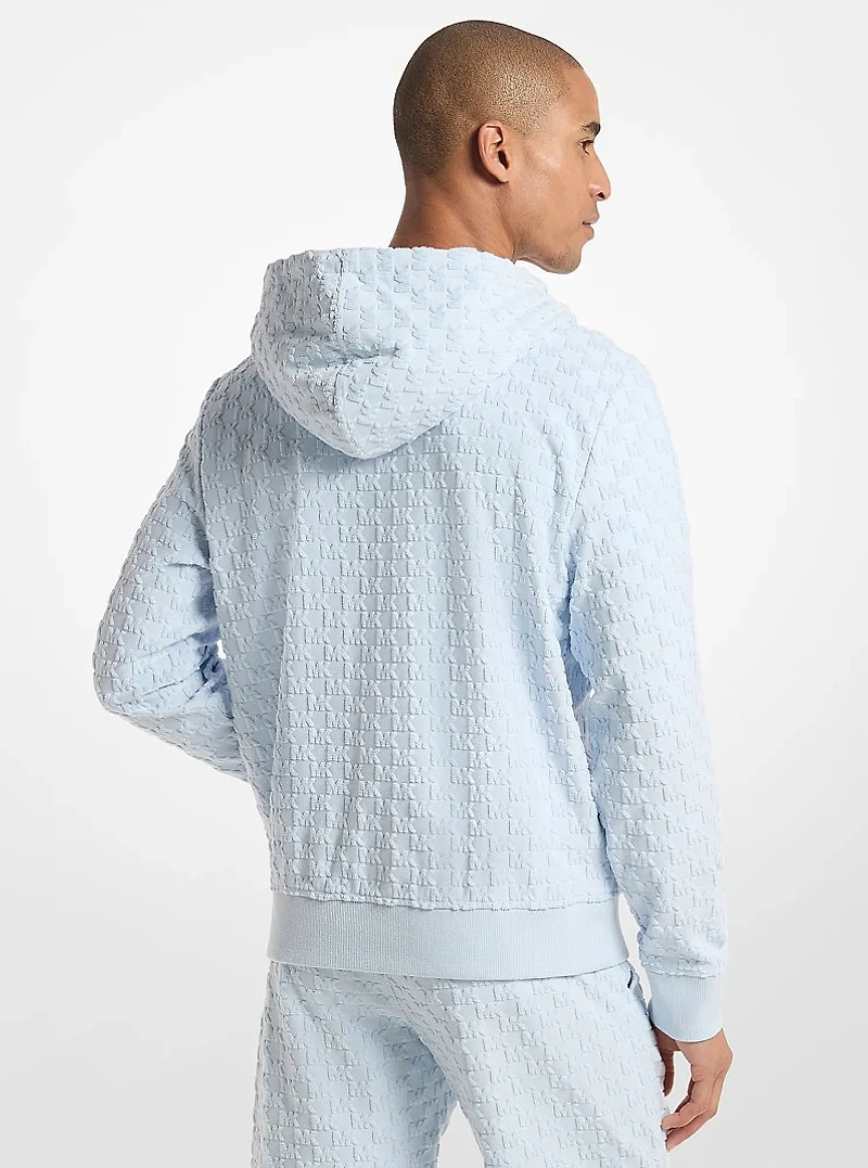 Logo Jacquard Terry Zip-Up Hoodie
