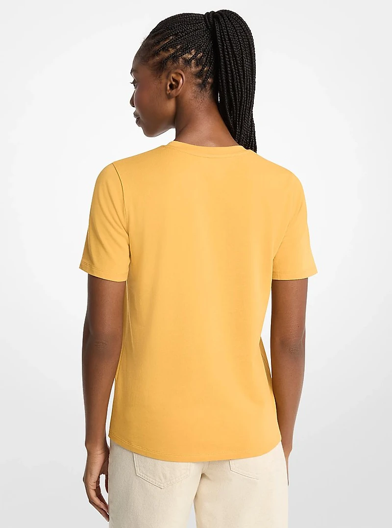 Sequined Logo Cotton T-Shirt
