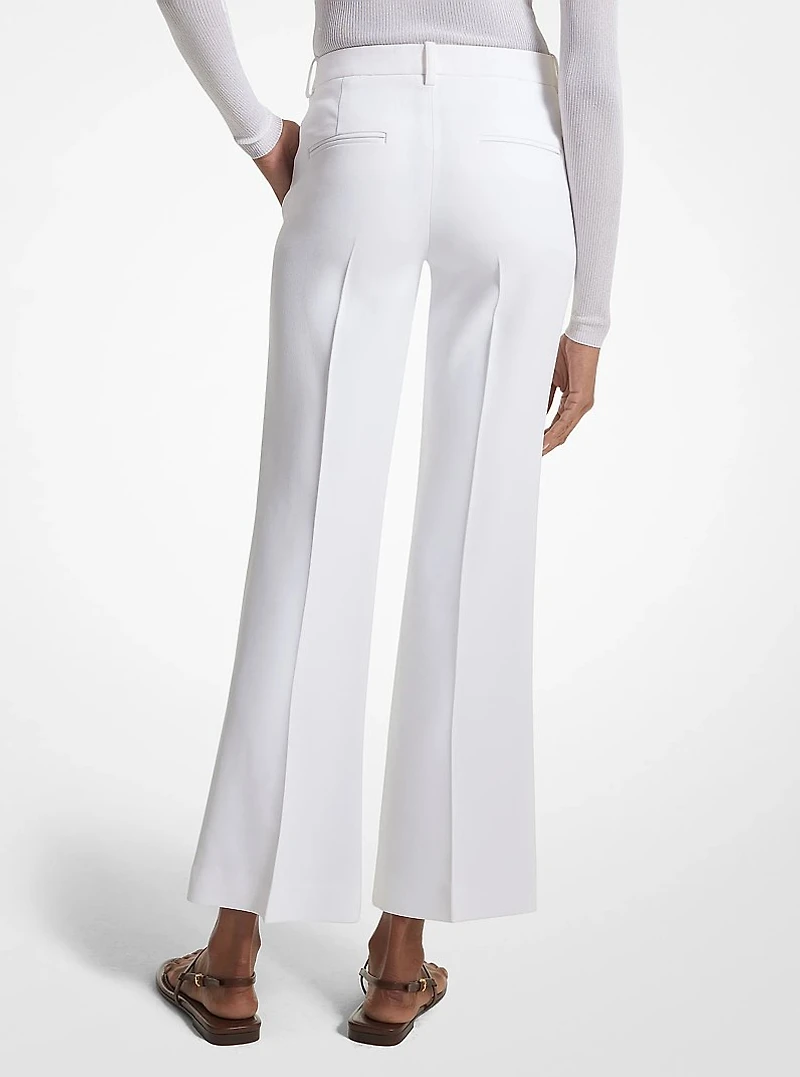 Haylee Double Crepe Sablé Cropped Flared Trousers
