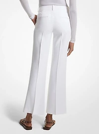 Haylee Double Crepe Sablé Cropped Flared Trousers