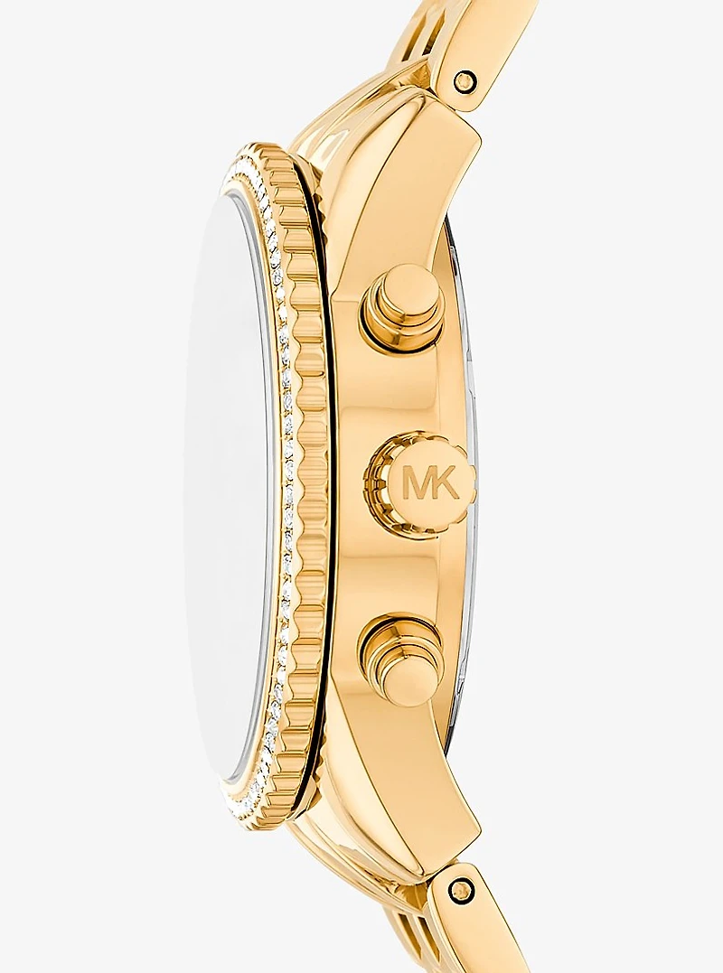 Mini Bryant Pavé Gold-Tone Watch