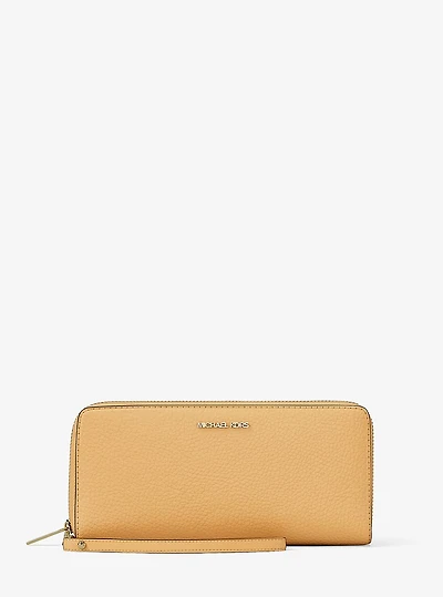 Jet Set Travel Large Pebbled Leather Wristlet