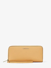 Jet Set Travel Large Pebbled Leather Wristlet
