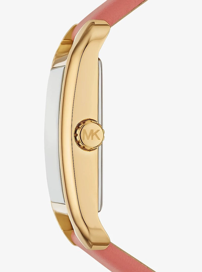Petite Monroe Gold-Tone and Leather Watch