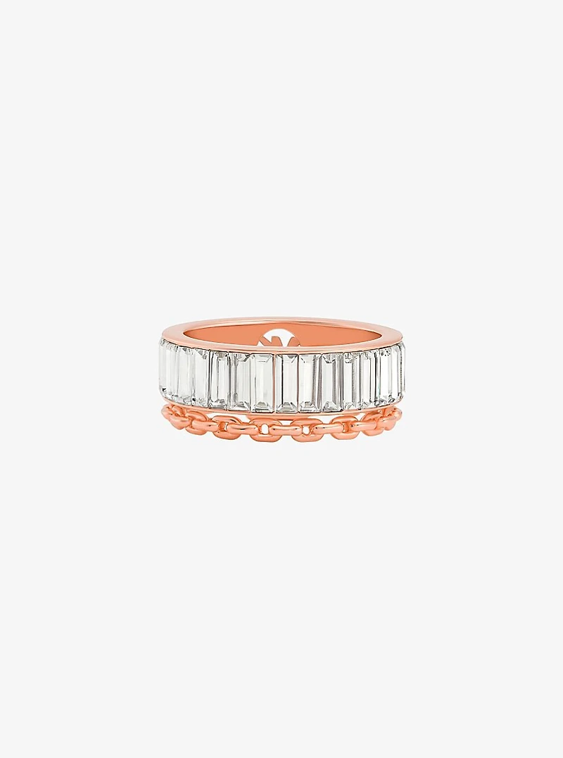 Cubic Zirconia Double Layered Ring