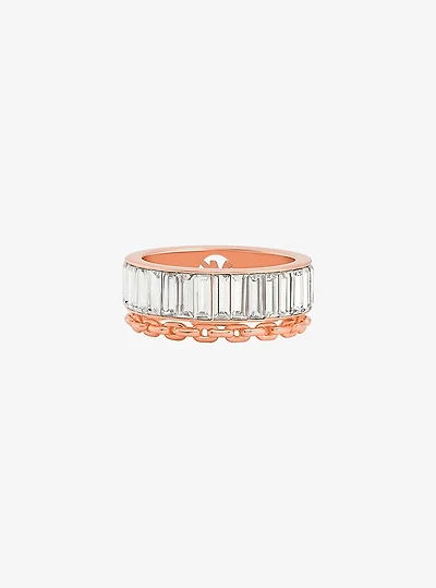 Cubic Zirconia Double Layered Ring