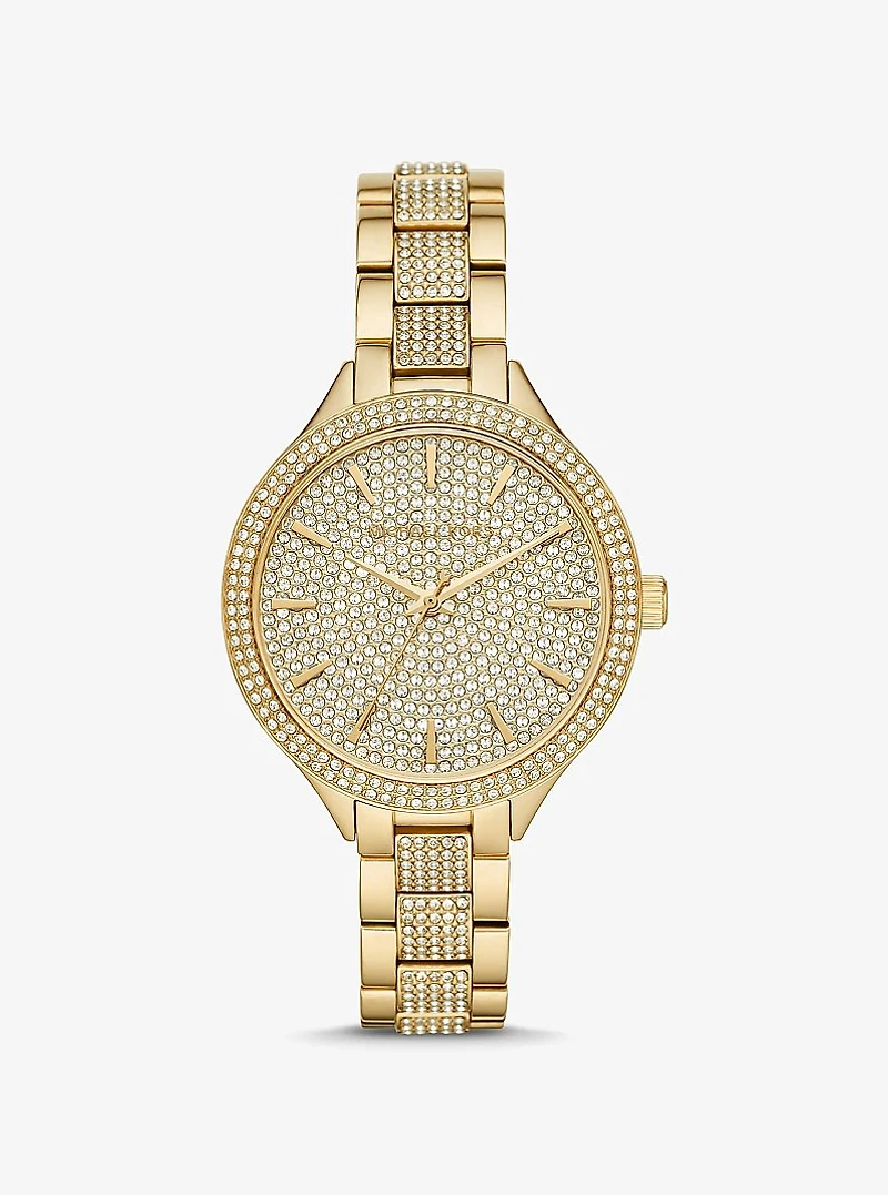 Pavé Gold-Tone Watch