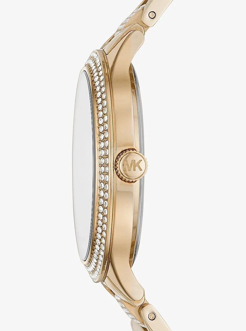 Pavé Gold-Tone Watch
