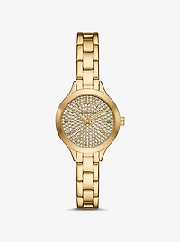 Mini Aspyn Pavé Gold-Tone Watch