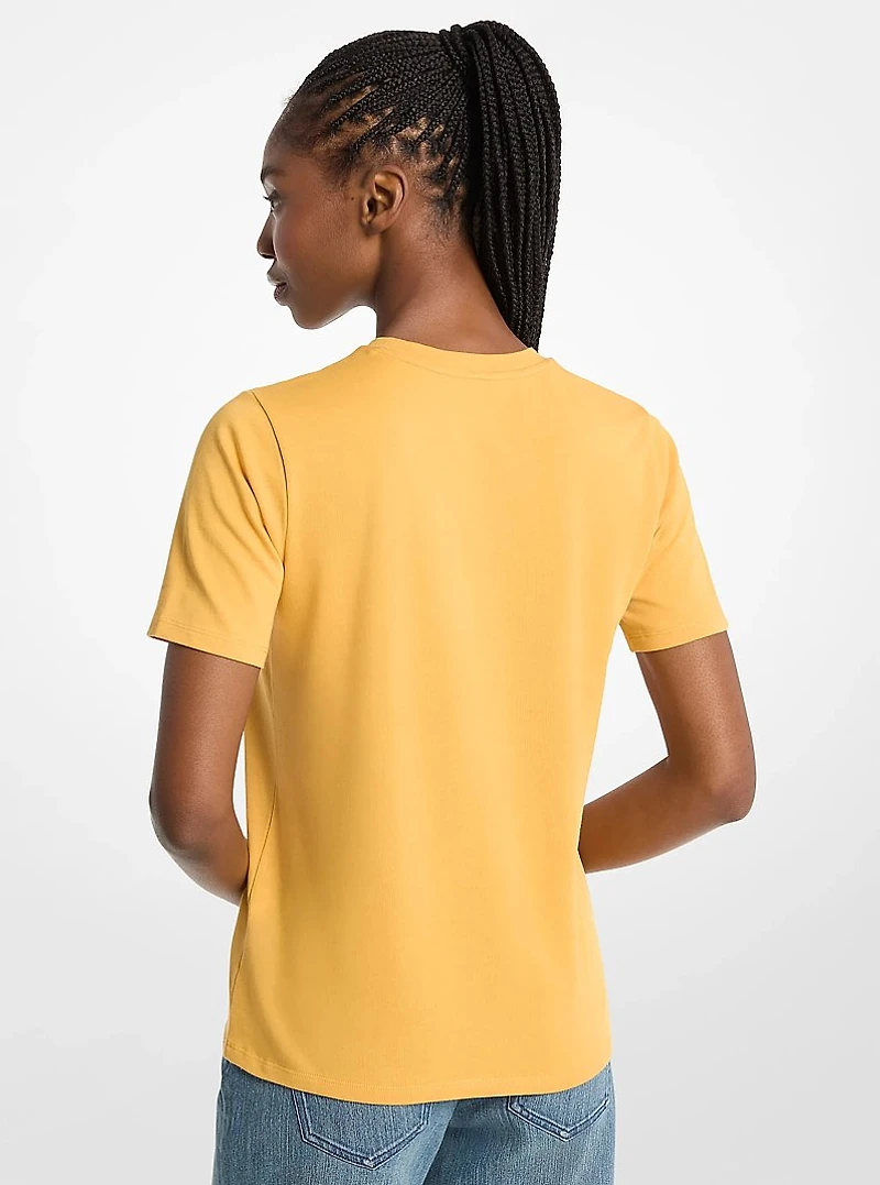 Studded Logo Charm Organic Cotton Jersey T-Shirt