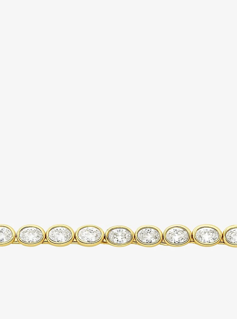 Precious Metal-Plated Cubic Zirconia Tennis Necklace
