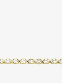 Precious Metal-Plated Cubic Zirconia Tennis Necklace