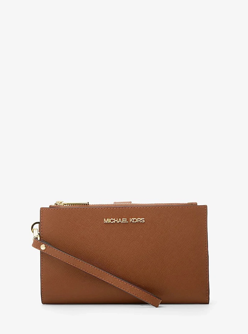 Jet Set Large Leather Smartphone Wristlet Wallet