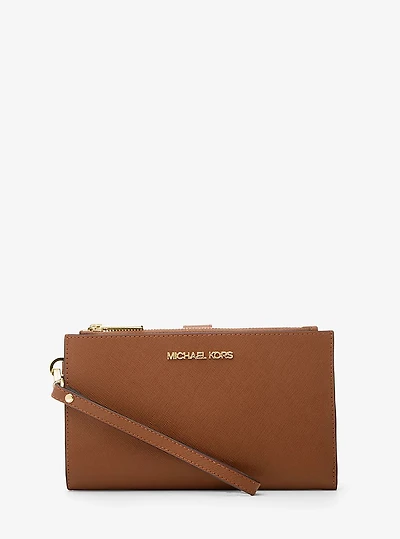 Jet Set Large Leather Smartphone Wristlet Wallet