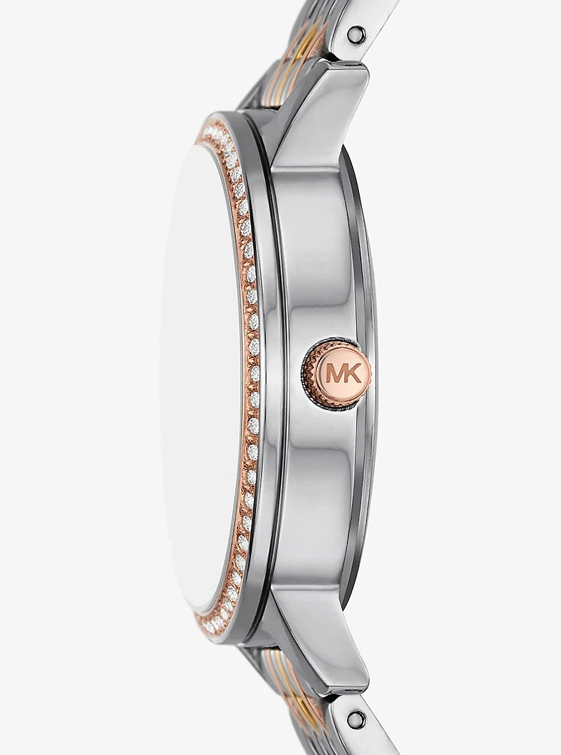 Melissa Pavé Tri-Tone Watch