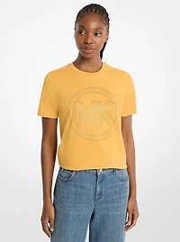 Studded Logo Charm Organic Cotton Jersey T-Shirt