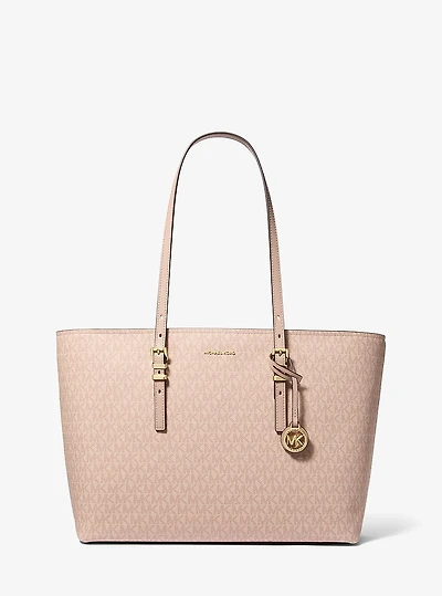 Quinn Large Signature Logo and Leather Tote Bag