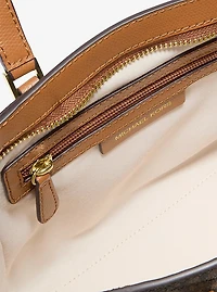 Taryn Small Signature Logo and Leather Convertible Crossbody Bag