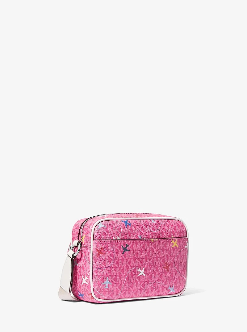 Jet Set Large Printed Signature Logo Crossbody Bag