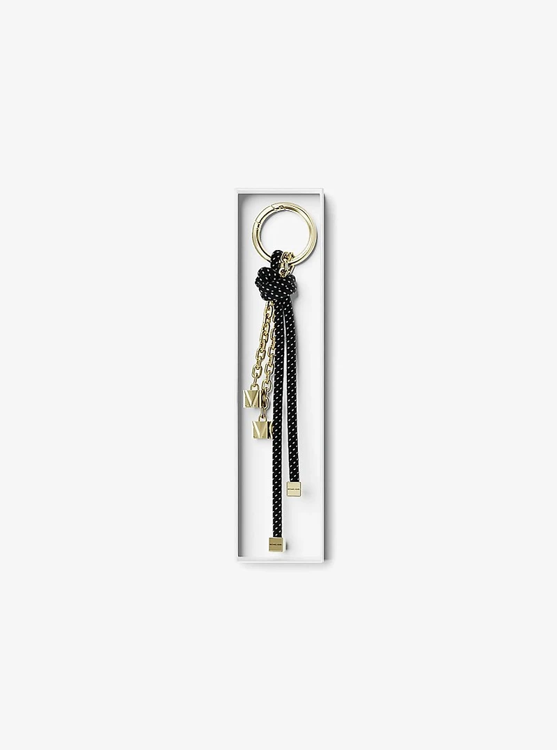 Gold-Tone and Speckled Cord Bag Charm