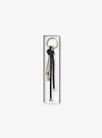 Gold-Tone and Speckled Cord Bag Charm