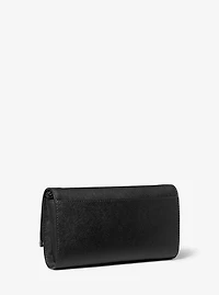 Mona Large Saffiano Leather Clutch