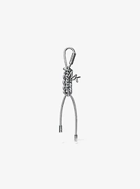 Silver-Tone and Metallic Braided Cord Bag Charm