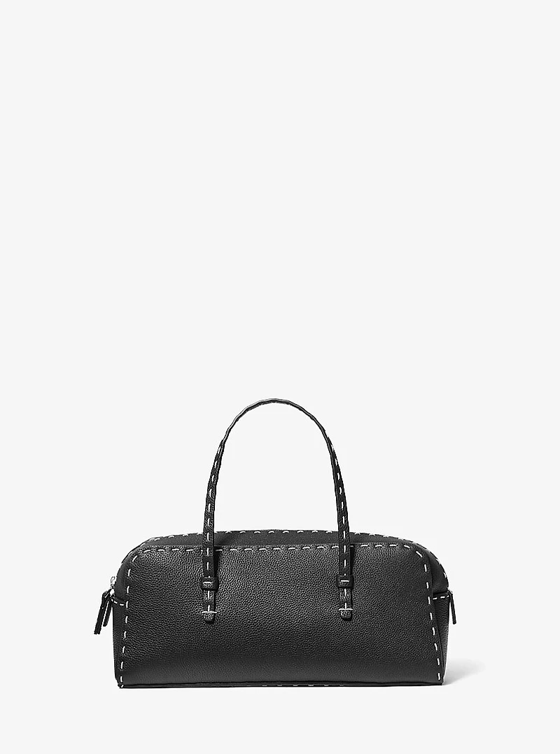 Roberta Hand-Stitched Pebbled Leather Satchel