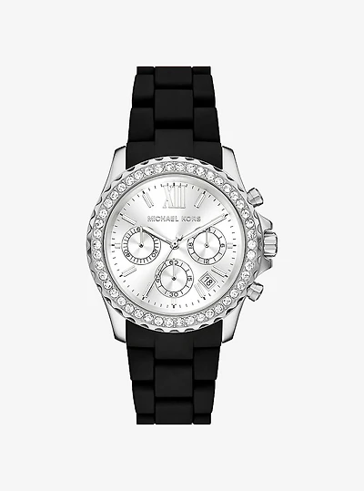 Oversized Everest Pavé Silver-Tone Watch