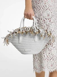 Sardinia Mini Hand-Woven Leather Basket Tote Bag