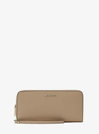 Jet Set Travel Large Pebbled Leather Wristlet