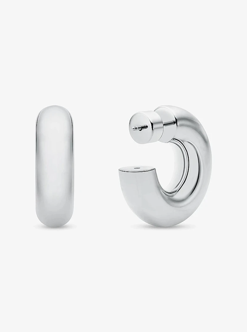 Small Precious Metal-Plated Brass Hoop Earrings