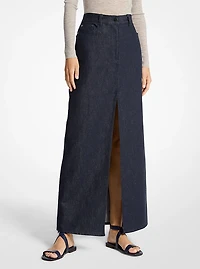 Linen Denim Maxi Skirt