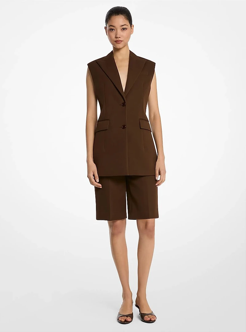 Stretch Cotton Sleeveless Jacket