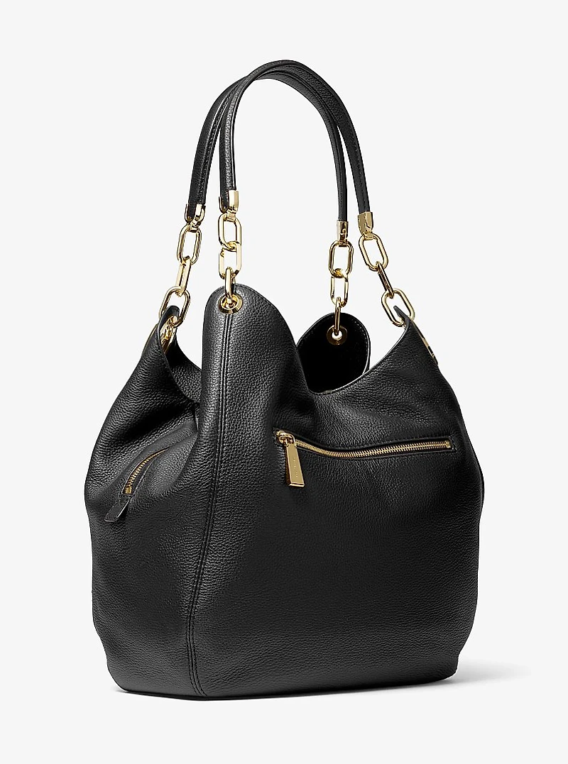 Lillie Large Pebbled Leather Shoulder Bag