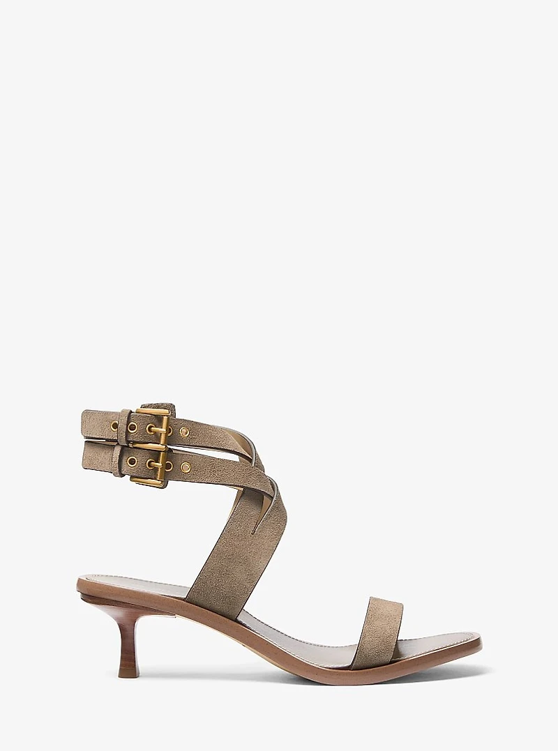 Irene Suede Kitten Heel Sandal