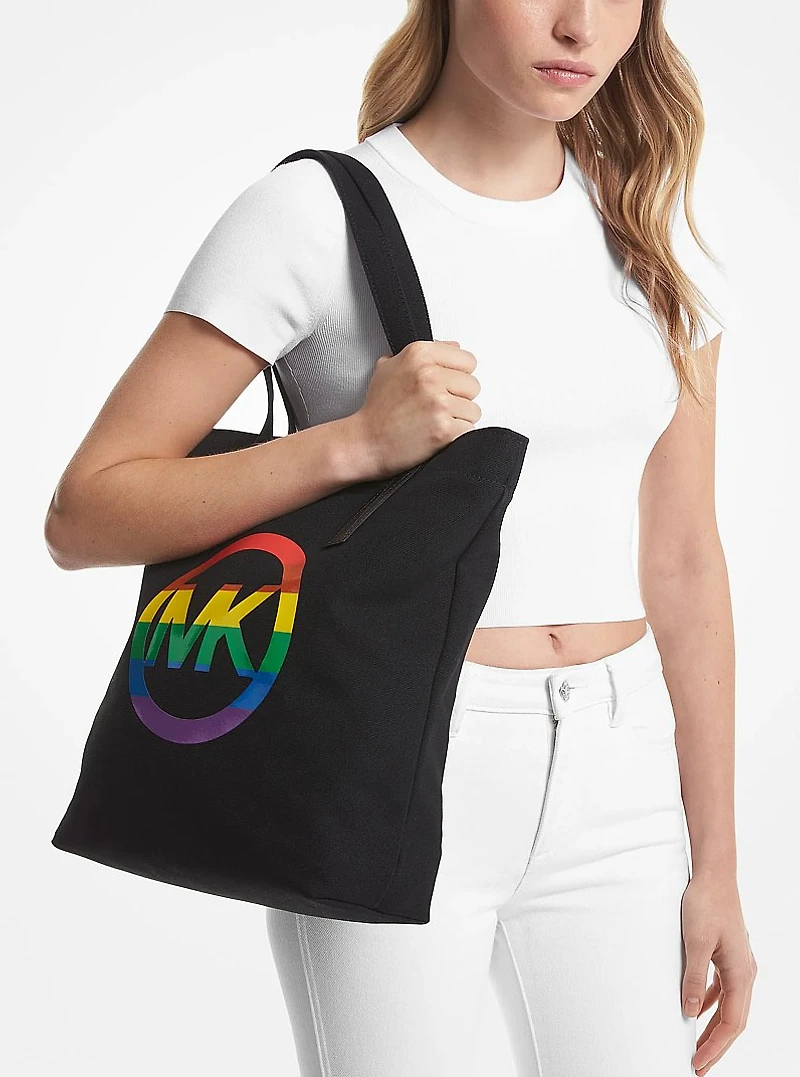 PRIDE Rainbow Logo Cotton Tote Bag