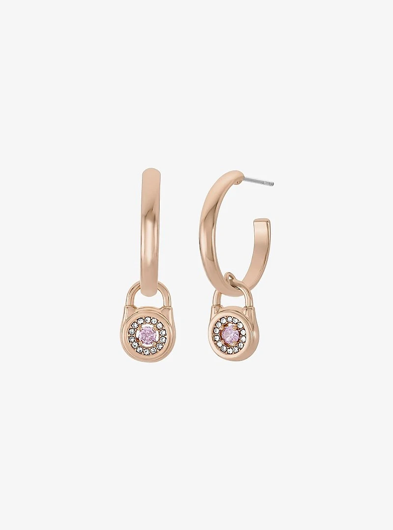 Pavé Lock Hoop Earrings
