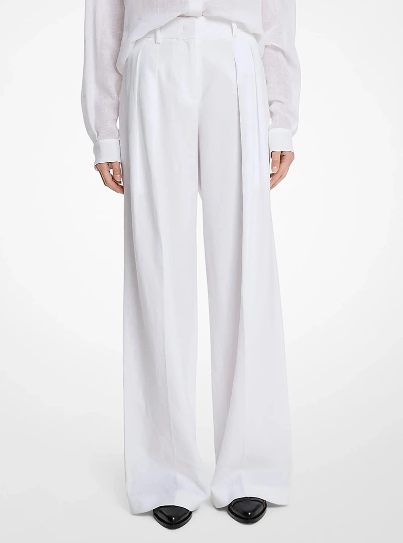Linen Wide-Leg Trousers