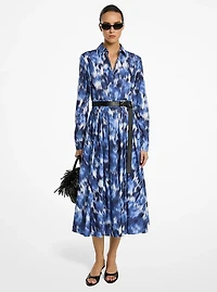 Floral Chiné Cotton Poplin Shirtdress