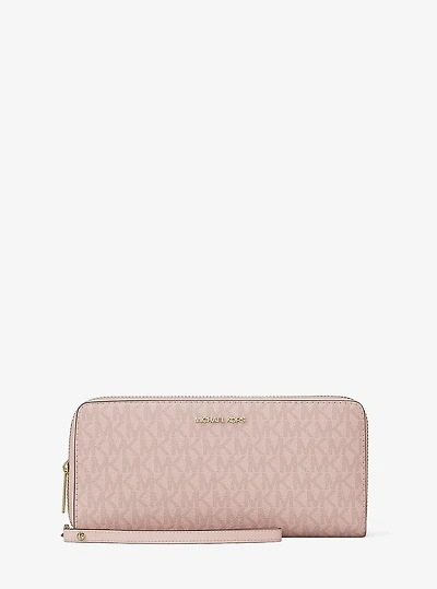 Jet Set Travel Large Signature Logo Continental Wristlet