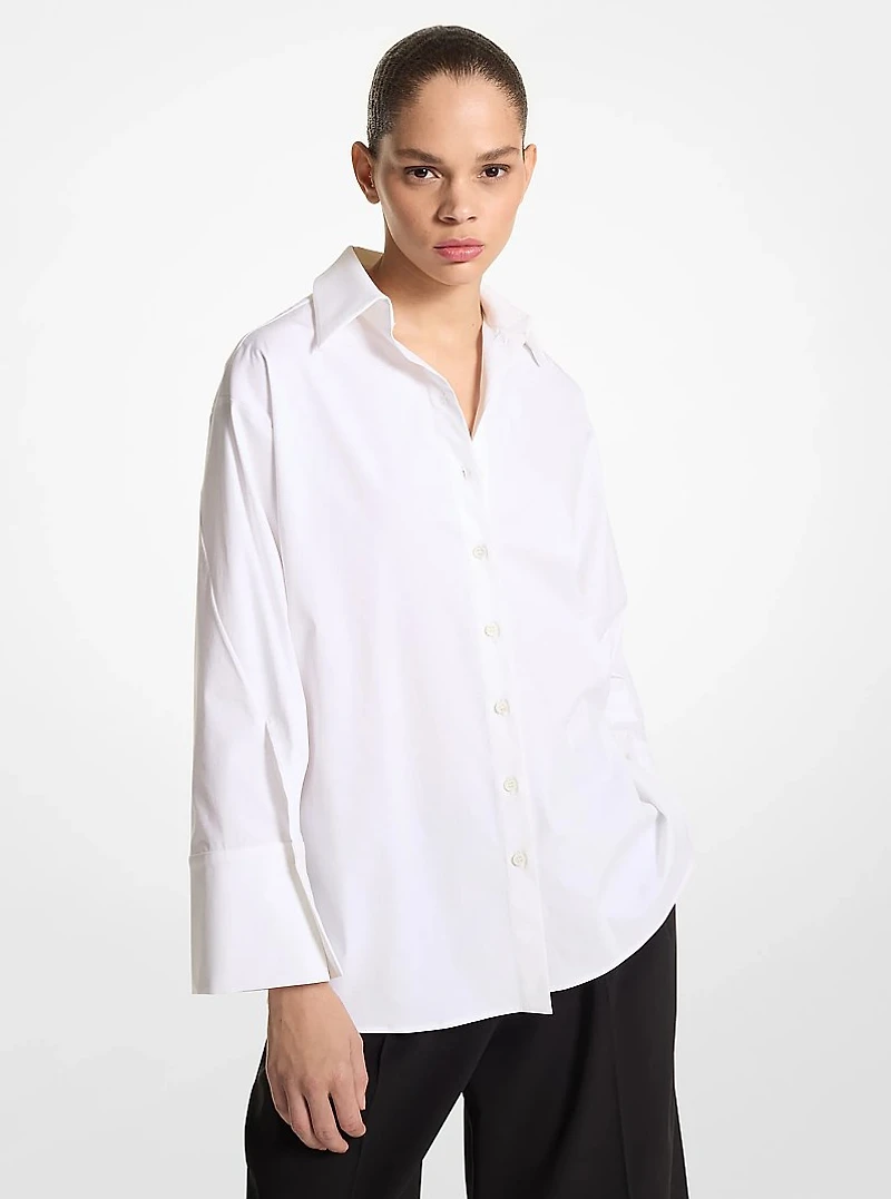 Organic Stretch Cotton Poplin Oversized Shirt